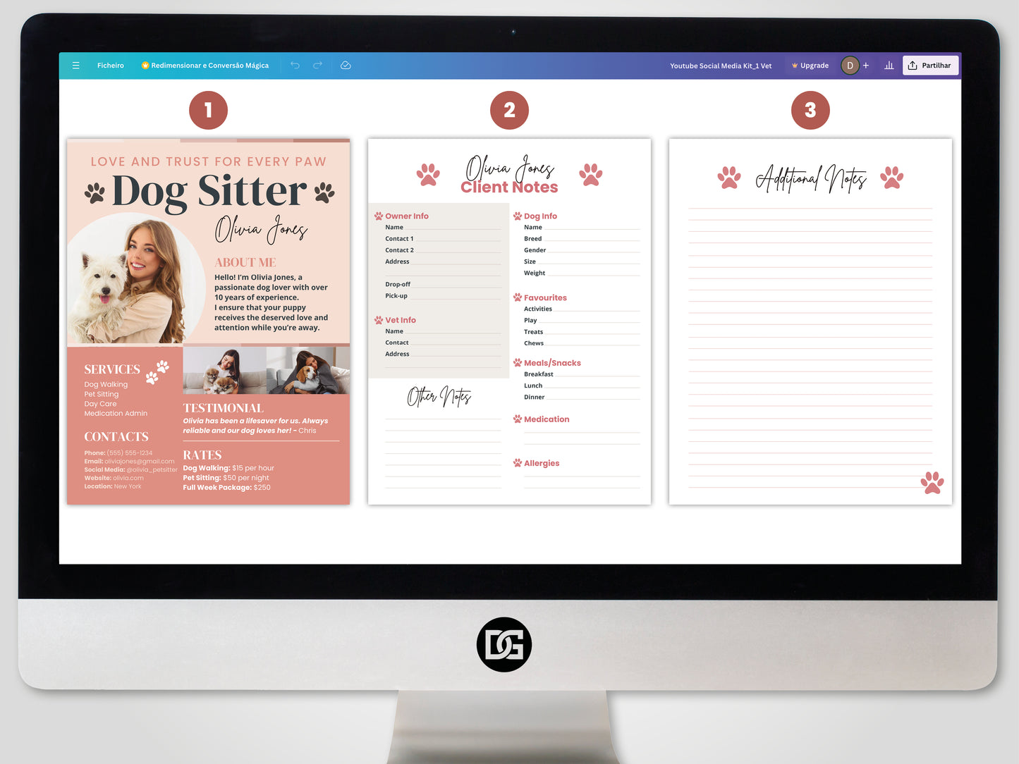 Dog Sitter Resume Template - Editable Canva Design