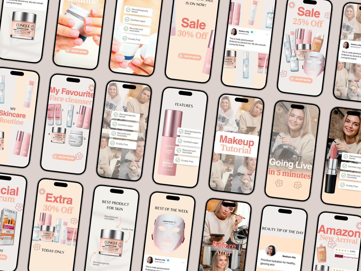 20 Canva Video Templates - Beauty Products