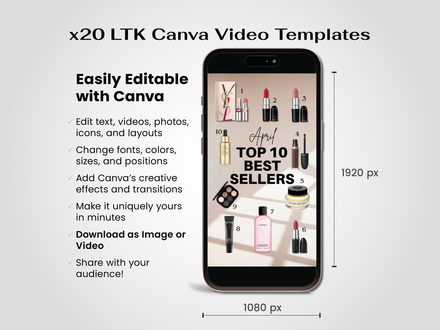 20 LTK Canva Video Templates – Beauty and Makeup | Best Sellers Edition