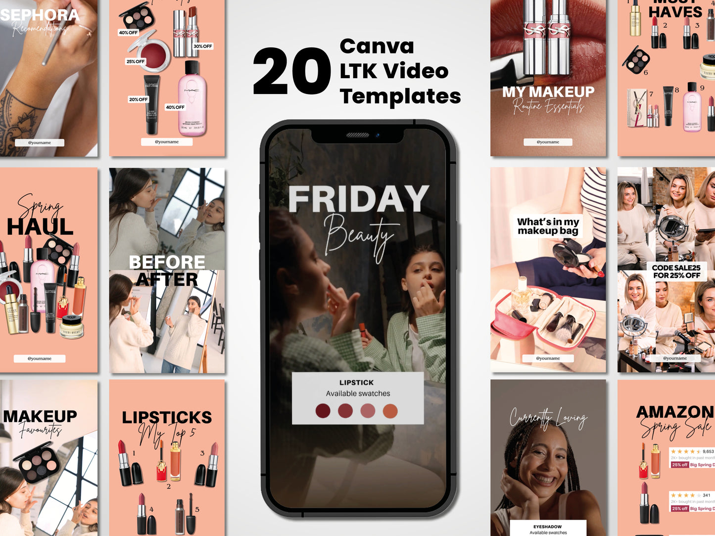 LTK Canva 20 Video Templates – Influencer | Beauty & Makeup Edition