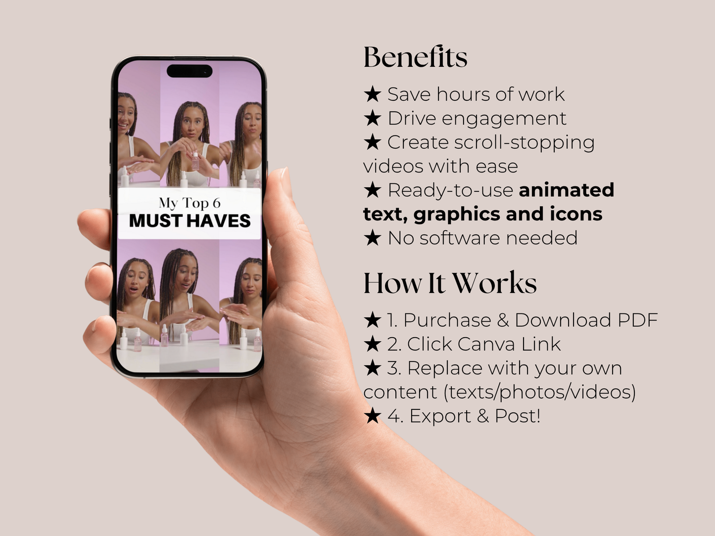 20 Canva Video Templates - Beauty Products