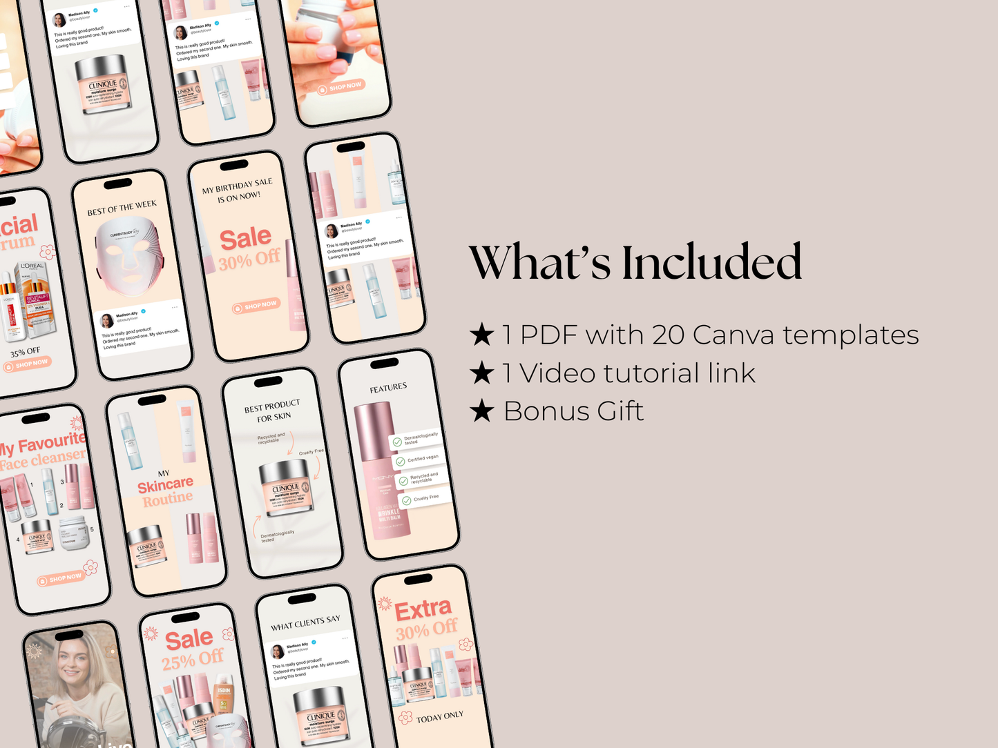 20 Canva Video Templates - Beauty Products