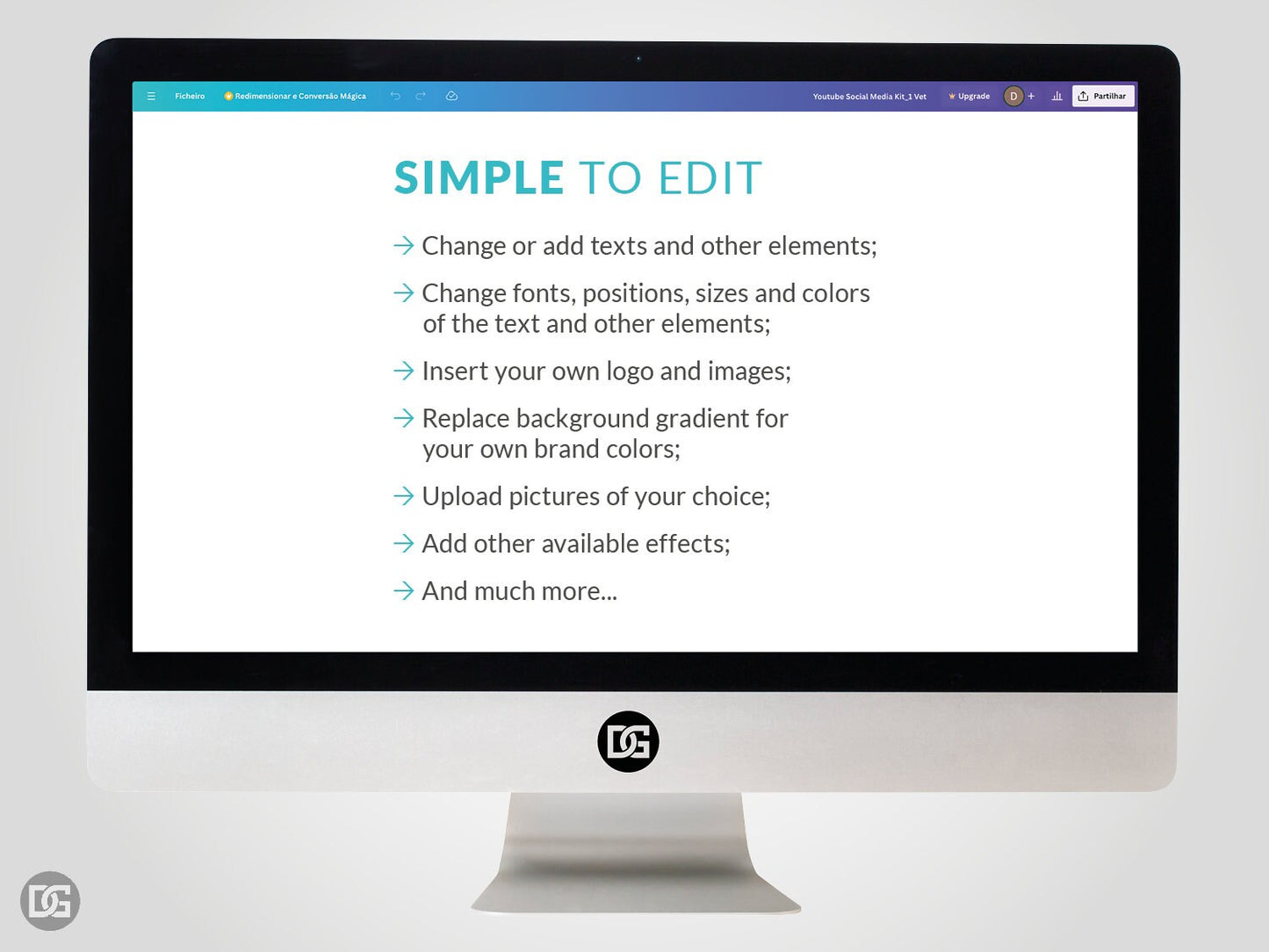 Editable Canva template, DIY social media kit Canva design, Linkedin YouTube Facebook templates, customizable banner posts and profile photo