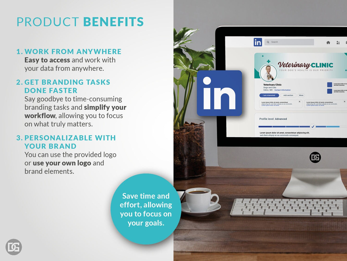 Editable Canva template, DIY social media kit Canva design, Linkedin YouTube Facebook templates, customizable banner posts and profile photo