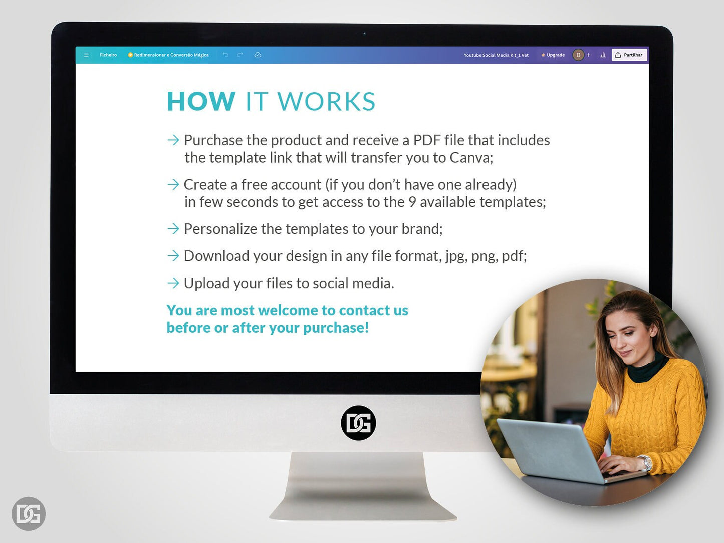 Editable Canva template, DIY social media kit Canva design, Linkedin YouTube Facebook templates, customizable banner posts and profile photo