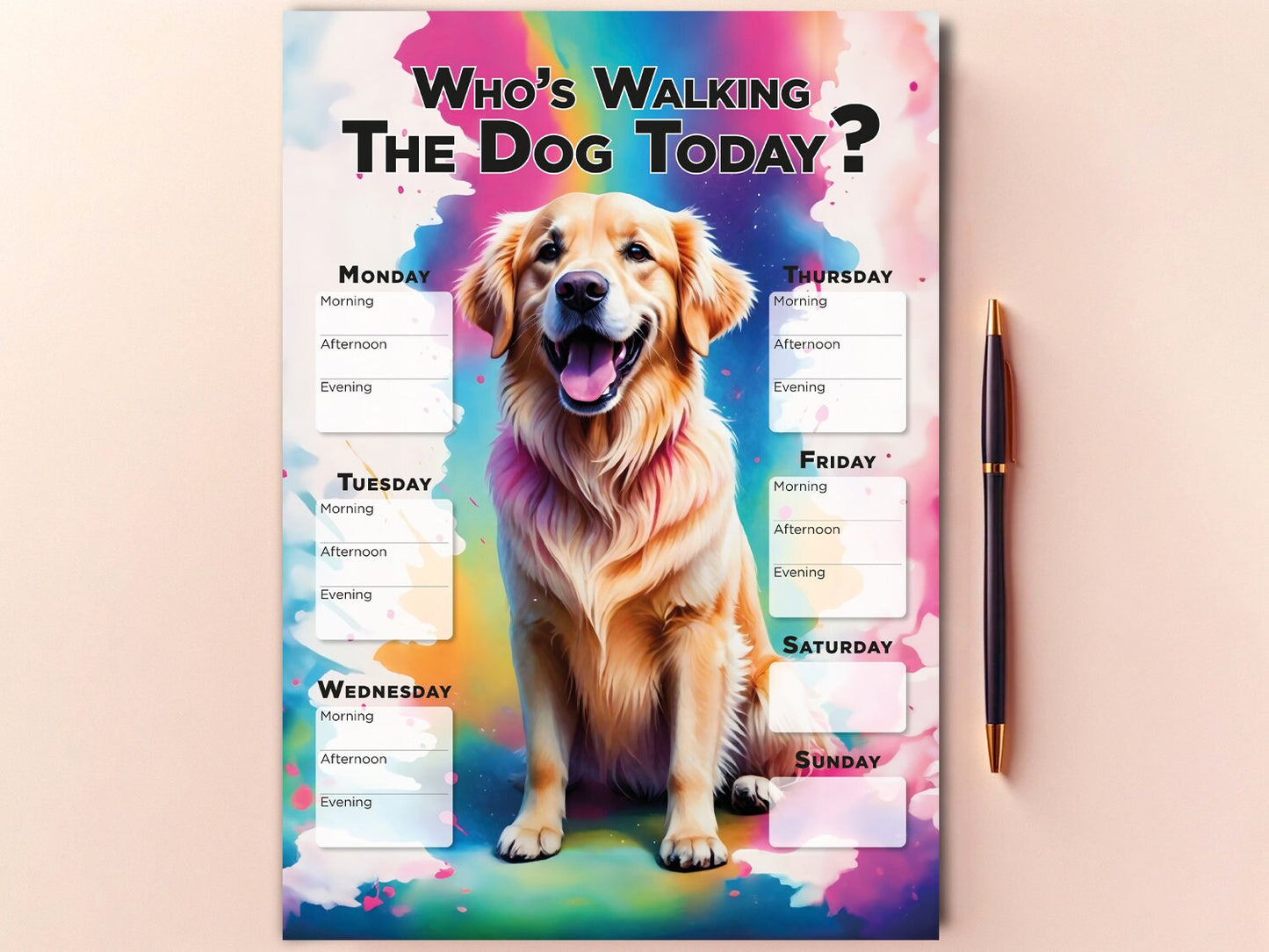 Dog walking planner