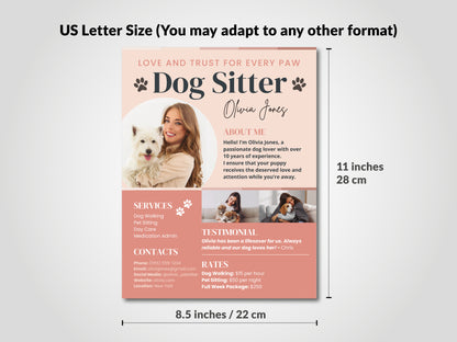 Dog Sitter Resume Template - Editable Canva Design