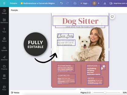 Dog Sitter Resume Kit - Professional Canva Template