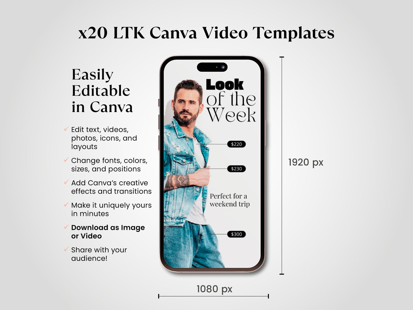 LTK Canva video Template Influencer Men Fashion
