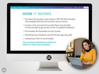 Editable Canva template, DIY social media kit Canva design, Linkedin YouTube Facebook templates, customizable banner posts and profile photo