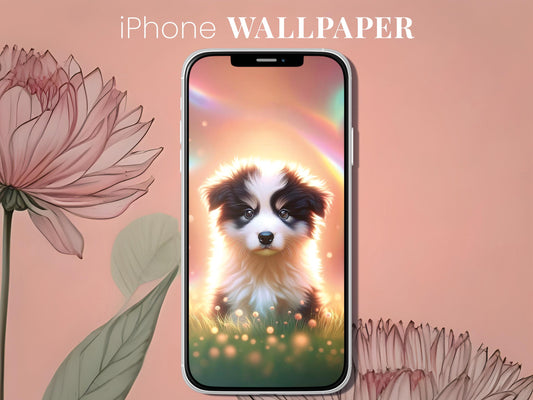 Border Collie lover Digital dog wallpaper, Dog lover gift cute puppy wallpaper, 4k wallpaper iPhone background, wallpaper Border Collie cute