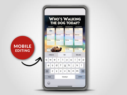 Mobile Fulfillment - Dog Weekly Planner Pet sitting record walking training Printable Instant Digital Download pdf easy fulfillment Notes schedule care familly